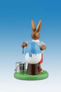 Osterhase Hasenmaler Höhe ca 7,5 cm NEU Osterfigur Osterdeko Erzgebirge Holz - Bild 1 von 1