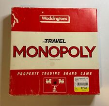 Vintage Travel Monopoly, 1984 (UK) Waddingtons Complete Game, In Original Box!