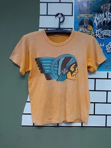 The Who rolling stones Indian 70s vintage t shirt Tour Rock Band Yellow Size M. - Picture 1 of 7