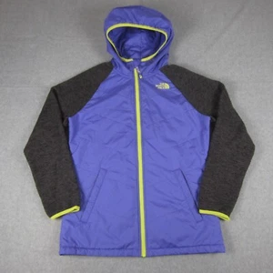 The North Face Jacket Girl Youth XL Purple Gray Quilted Hooded Outdoor - Picture 1 of 15