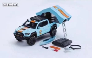 TG GCD 1:64 Tacoma Gulf Pickup Roof Tent Camping Truck Model Metal Diecast Car - Picture 1 of 9