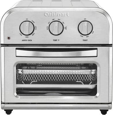 Freidora de aire compacta Cuisinart horno tostador acero inoxidable 1800 vatios 6 en 1 Foto 1 de 4