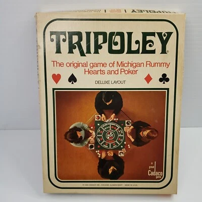 Alfombra de juego Cadaco Tripoley vintage Michigan Rummy nº 111 edición de lujo 1969 Foto 1 de 4