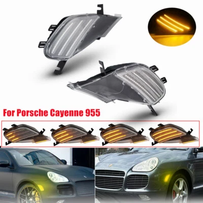 Luz de señalización lateral secuencial LED transparente para Porsche Cayenne 955 2003 2004 05-2006 Foto 1 de 4