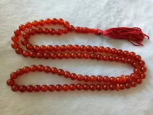 Cuentas de oración cornalina 100 8 mm Japa Mala Reiki meditación yoga - Imagen 1 de 2