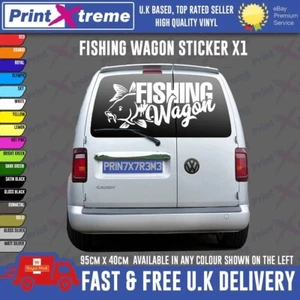 FISHING WAGON Funny Car FISHING VAN Camper Vinyl Decal Sticker vivaro t5 CADDY - Picture 1 of 7