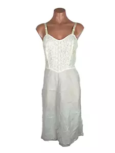 VTG 60s Saucy Barbizon Ivory floral lace lingerie nightgown intimates Wedding 12 - Picture 1 of 14