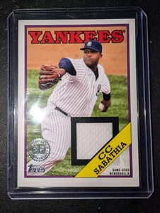 2023 Topps Series 1 1988 Topps Baseball Relics CC Sabathia #88R-CS Jersey - Picture 1 of 5