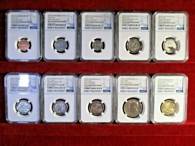  2017 S  225th Anniversary  ENHANCED UNC SET Early Releases NGC SP70 TRUE VIEW  - Image 1 of 4