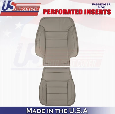 2016 For GMC Yukon Denali Front Passenger Top & Bottom Leather Seat Covers Tan - Image 1 of 4