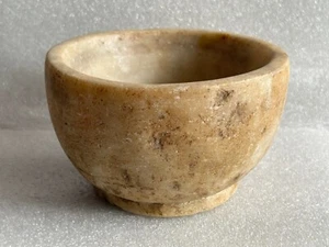 VINTAGE RARE HANDMADE PRIMITIVE WHITE STONE MULTIPURPOSE HEAVY SERVING BOWL - Picture 1 of 15