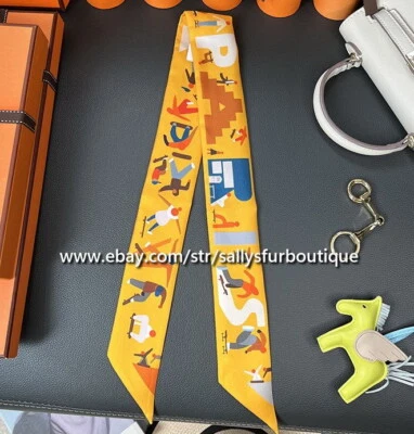 Sallys 18 Momme Twill Silk Scarf Ribbon Skateboard Bag Neck Tie Hairband 86*5cm - Image 1 of 4