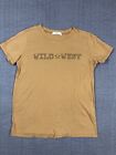 Wild West Shirt Women Small Brown Graphic Tres Bien Short Sleeve Cowgirl Western