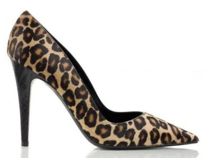 $625 NEW Tamara Mellon ADDICTION 105 Black Brown LEOPARD PONY Pump Shoes 40 40.5 - Image 1 of 4