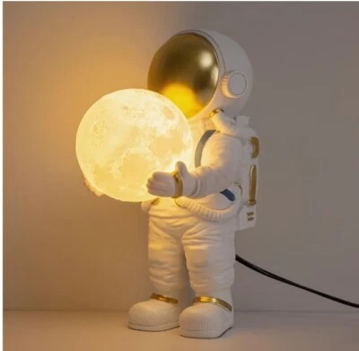 WEST AND ARROW Astronaut Lamp Glowing Orb New Space Decor Table Lamp Spaceman 3D Moon