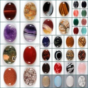 Wholesale 30mm Oval cabochon CAB flatback semi-precious gemstone Save $ in bulk - Picture 1 of 95