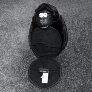 "Juguete de peluche Tum Tums Gorilla con soporte de estuche de transporte con cremallera pre amado en negro 10""" - Imagen 1 de 7