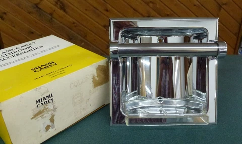 Miami Carey Chrome Recessed Soap Dish Grab Bar 8004-S with plastic insert  New Cover