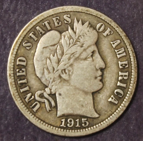 1915 Barber Dime Choice VF..............Lot 9505 Cover