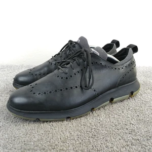 Cole Haan 4.Zerogrand Mens Size 10.5 Shoes Oxford Wingtip Black Leather Sneakers - Picture 1 of 11