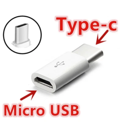 USB3.1 Type-C Male to Micro USB Female Converter USB-C Adapter Konverter weiß - Bild 1 von 4
