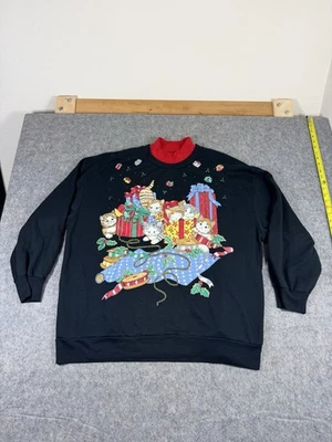Cascanueces Vintage Gato Negro Temático Navidad Cuello Redondo Talla XL/2XL Foto 1 de 4