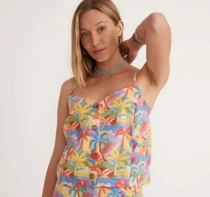 NEW Marine Layer Celeste Cami Womens Top XS Spaghetti Strap Button Up - Picture 1 of 9