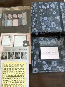 Mary Kay album Mary Kay immagini francobolli tamponi inchiostro 12 pagine 12" x 12" kit raro - Foto 1 di 10
