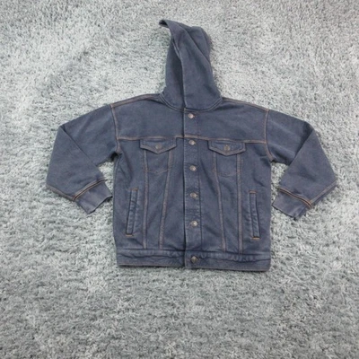 GAP Niños Chaqueta Juvenil Grande 10 Azul Con Capucha Denim Look Botón Sudadera Nueva con Etiquetas Foto 1 de 4