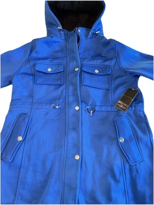 Abrigo Big Chill Nuevo con Etiquetas Para Mujer Hermoso Azul Imitación Forrado Capucha Talla 1XL NUEVO Foto 1 de 4