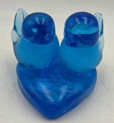 Pájaro de la Felicidad Pájaros de Vidrio en Corazón Firmado Leo Ward 1988 De Colección Foto 1 de 4