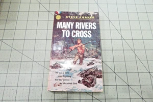 MANY RIVERS TO CROSS BY STEVE FRAZEE 1959 2ND GOLD MEDAL PULP ERA WESTERN - Picture 1 of 3