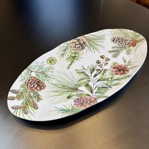 Michel Design Works PINE CONE Melamine Large Oval Serving Platter Tray Christmas - Picture 1 of 6