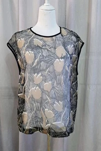 Peserico Top s.42 / Aus 16 Shortsleeve Brown & Tan  - Picture 1 of 8