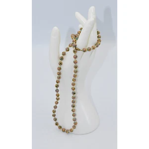 Antique Vintage Chinese Cloisonné Necklace Multi-color Enamel 26" Hand Knotted - Picture 1 of 6