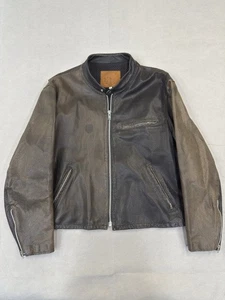 Kerr Leder Biker atmungsaktiv Herren Motorrad verwaschen schwarz Jacke Gr. 52 - Bild 1 von 10