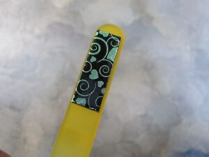 Mont Bleu Czech Glass Nail File with Pattern Dichroic Glass Color Choice 5 1/2" 