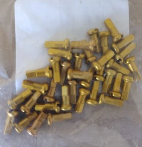 DT SWISS SPOKE NIPPLES ALLOY PACK OF 36 GOLD 12mm x 2mm - Picture 1 of 3