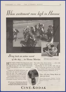Vintage 1932 KODAK Cine-Kodak Model M Movie Camera Ephemera 30's Print Ad - Picture 1 of 1