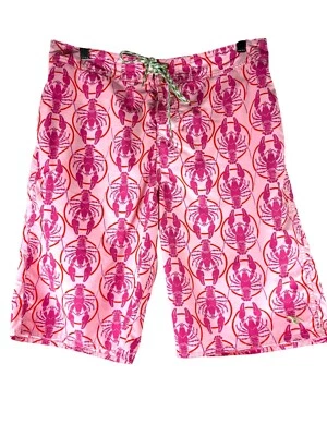 Preppy Festival Beach Coastal Ted Baker Lobster Board shorts, Men's Size 4 Foto 1 de 4