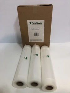 3-Pack Food Saver Vacuum Heat Seal Rolls 11" x 16' Food Storage Bags Custom Size - Picture 1 of 3