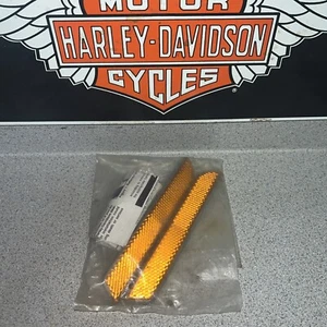 NOS OEM GENUINE HARLEY FORK SLIDER REFLECTOR SET PAIR 59482-00 59481-00 - Picture 1 of 2