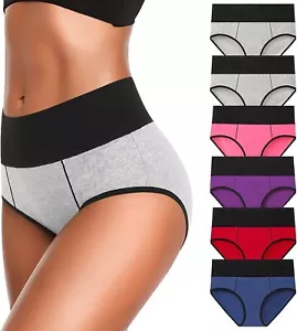Eiggam Underwear for Women Cotton High Waist Panties Full Coverage Briefs Soft S - Picture 1 of 17