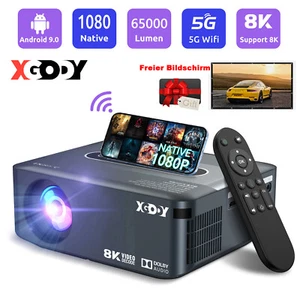 XGODY 4K Inteligentny projektor 25000 lumenów Projektor LED WiFi Bluetooth Android Kino domowe - Zdjęcie 1 z 15