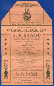 1938 S S Tango Pleasure Ship Nightclub Menu Gambling Ship Long Beach California - Picture 1 of 4