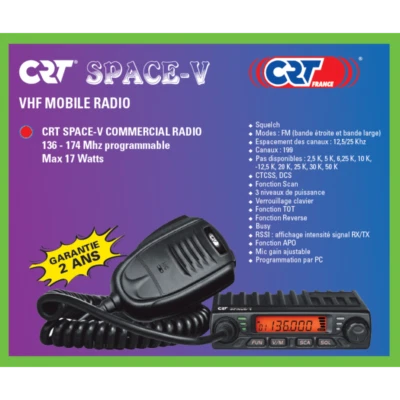   CRT SPACE VHF Mobilfunkgerät 136-174MHz 2 Meter Freenet Amateurfunk bis 17Watt - Bild 1 von 3