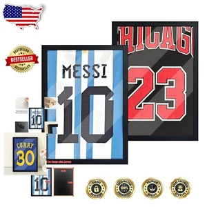 Conjunto de marco de caja de sombra de jersey negro premium - perfecto para hockey, fútbol y más - Imagen 1 de 8