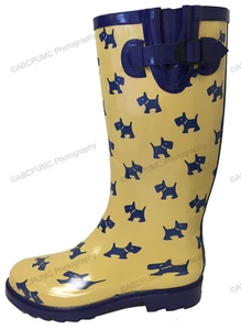 Women's Rain Boots Rubber Waterproof Colors Wellies\ Mid Calf Snow Boots, Sizes - Picture 1 of 70