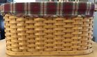 2002 Longaberger retired small workload basket with orchard park plaid liner