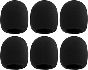 Foam Handheld Microphone Windscreen 6 Pack Replacement Quality Standard Covers - Picture 1 of 1